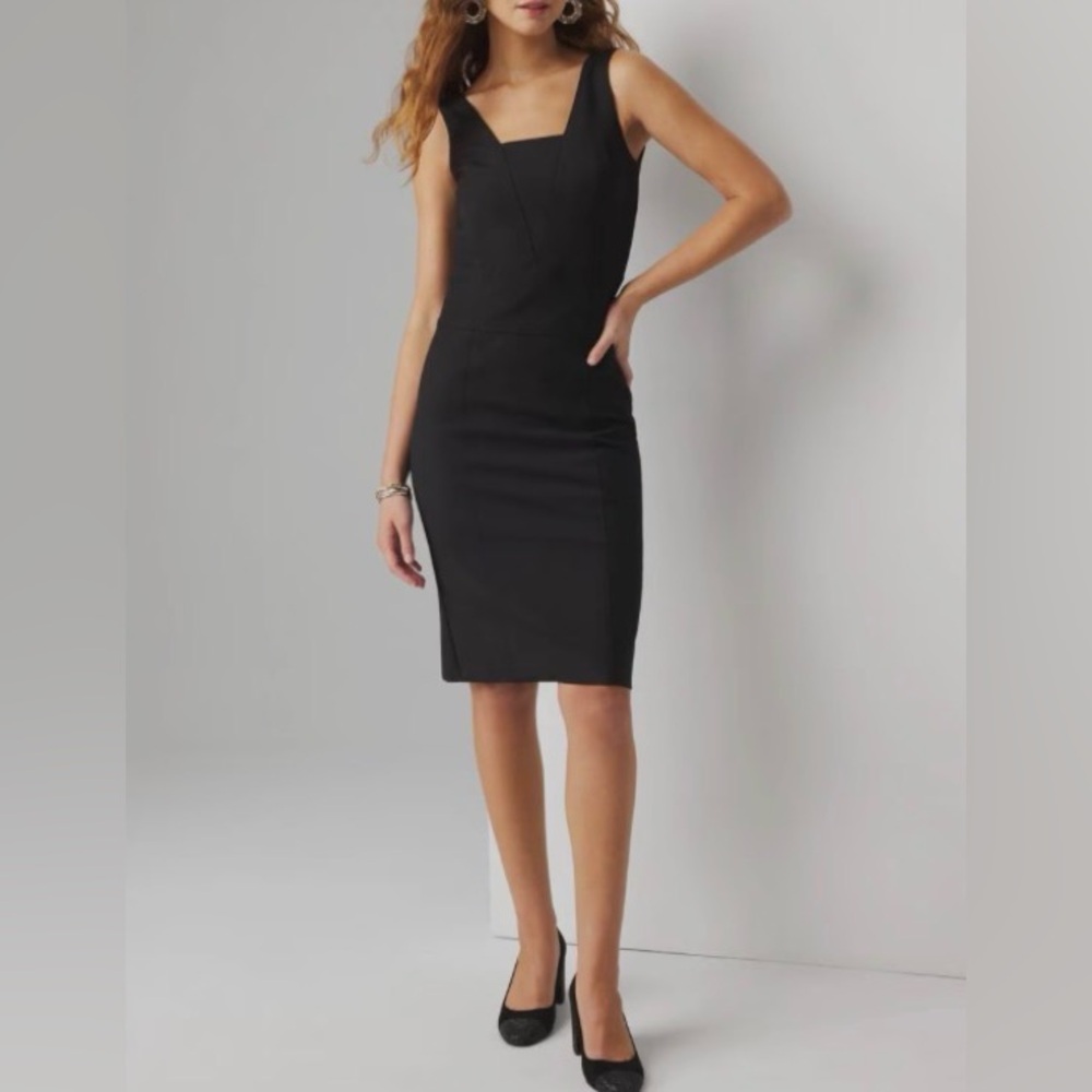 NWT WHBM Fitted Sleevelss V Neck Sheath Dress
